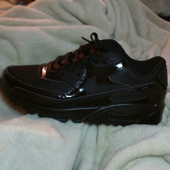 Nike Air max 90 all black leather shoes Nike Air max 90 all black leather shoes